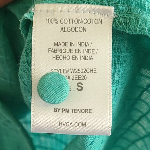 RVCA Turquoise Size Small Tank Top - Picture 5 of 5
